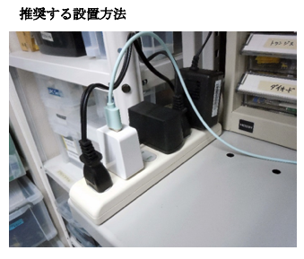 Foto de método de instalação recomendado do adaptador AC